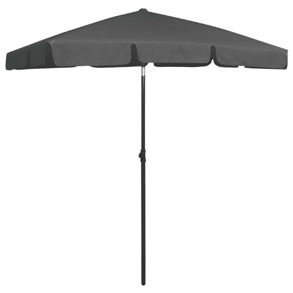 Beach Umbrella Tilt Function Stylish Outdoor Garden Parasol Anti UV Canopy Grey