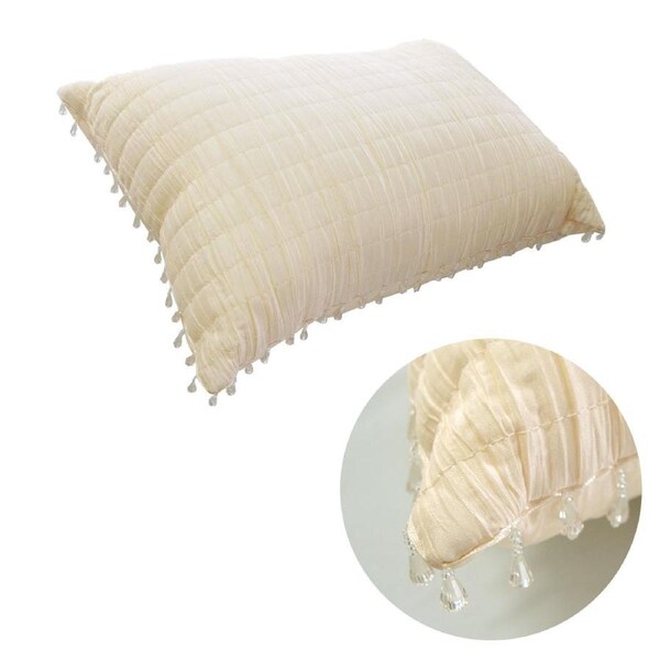 IDC Homewares Morocco Bead Trim Cream Oblong Filled Cushion 33 x 48 cm