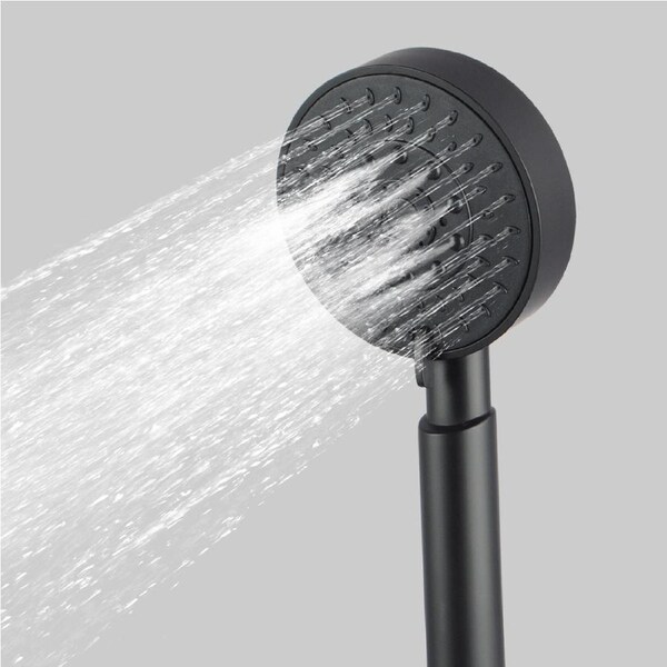 ACA WELS Hand Held Shower 5-MODE Spray Head Round Black Bathroom