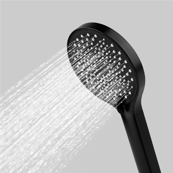 ACA WELS Shower Head Handheld 3-Mode Soft Rainfall Large Shower Panel Black