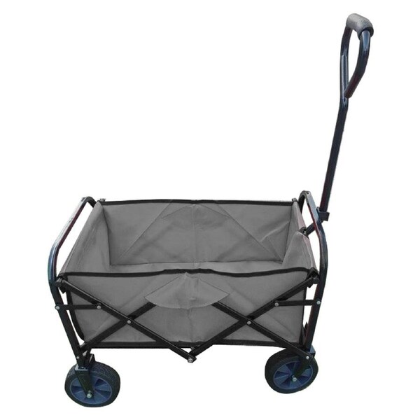 Outdoor Utility Transport Shopping Cart Buggy/Trolley w/Offroad Wheels Grey