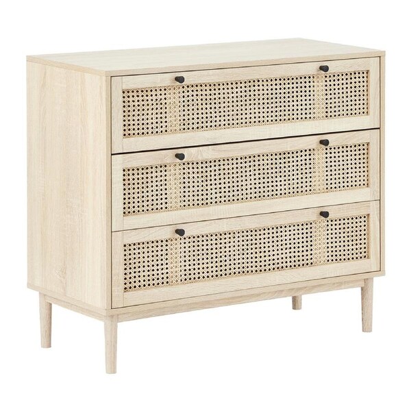 Cooper & Co. Oahu 90cm Rattan Chest of 3 Drawers Natural