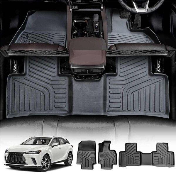 3D All-Weather TPE Floor Mats for Lexus RX350 RX350h RX500h RX450h+ 2022-Onwards Heavy Duty Customized Car Floor Liners Full Set Carpet