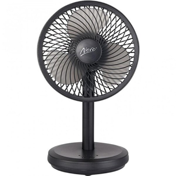 Nero USB Desk Fan 13cm 4 Speed Control Black Office Home Adjustable