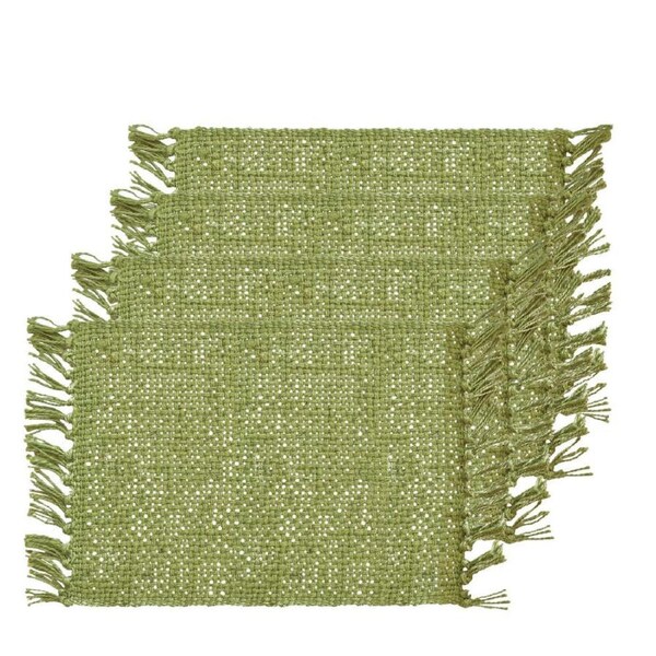 4PK J.Elliot Home Rowan 33x48cm Jute Placemat Table Protector Rectangle Bayleaf