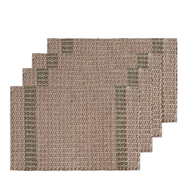 4PK J.Elliot Home Conner 33x48cm Jute Placemat Table Protector Rectangle Olive