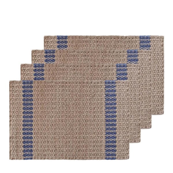 4PK J.Elliot Home Conner 33x48cm Jute Placemat Table Protector Rectangle Navy