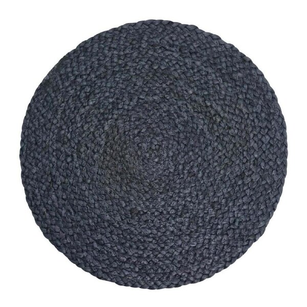 4PK J.Elliot Home Madden 35x35cm Jute Placemat Table Protector Round Navy