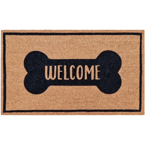 J.Elliot Home Dog Welcome 45x75cm Door Mat Floor Rug PVC Backed Coir Rectangle