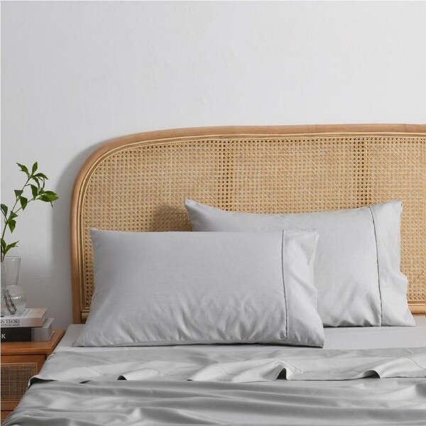 Dreamaker 1500TC Cotton Rich Standard Pillowcase Twin Pack Dove Grey