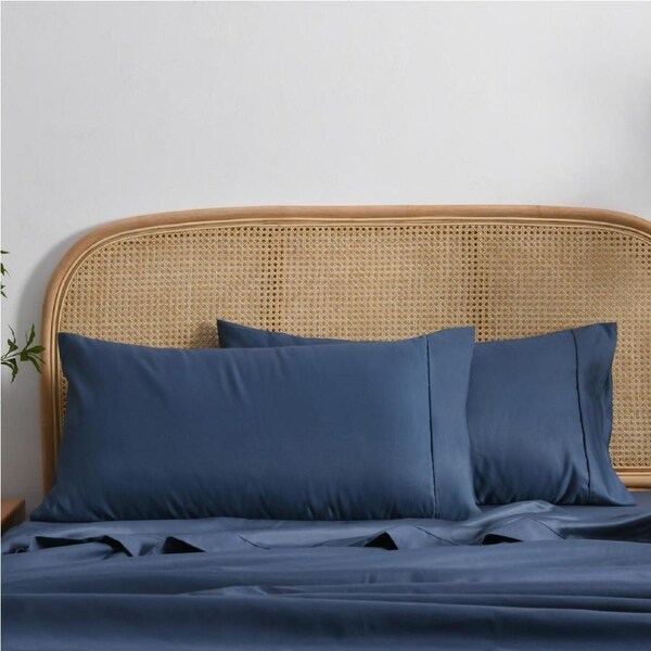 Dreamaker 1500TC Cotton Rich King Pillowcase Twin Pack Navy