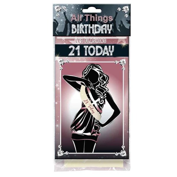 21St Birthday Flashing Sash Cream Sash With Rose Gold Lettering Girls Costume