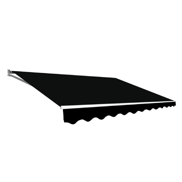 Outdoor Folding Arm Awning Retractable Sunshade Canopy Black 3.0m x 2.5m