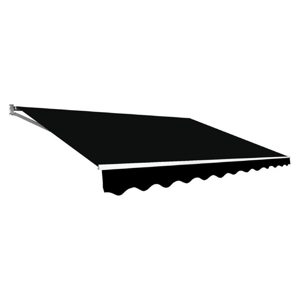Outdoor Folding Arm Awning Retractable Sunshade Canopy Black 4.0m x 3.0m
