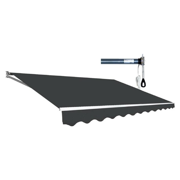 Motorised Outdoor Folding Arm Awning Retractable Sunshade Canopy Grey 4.0m x 3.0m