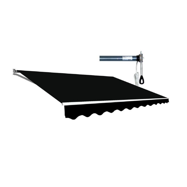 Motorised Outdoor Folding Arm Awning Retractable Sunshade Canopy Black 4.0m x 3.0m