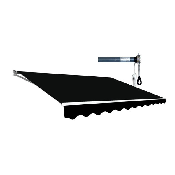Motorised Outdoor Folding Arm Awning Retractable Sunshade Canopy Black 5.0m x 2.5m