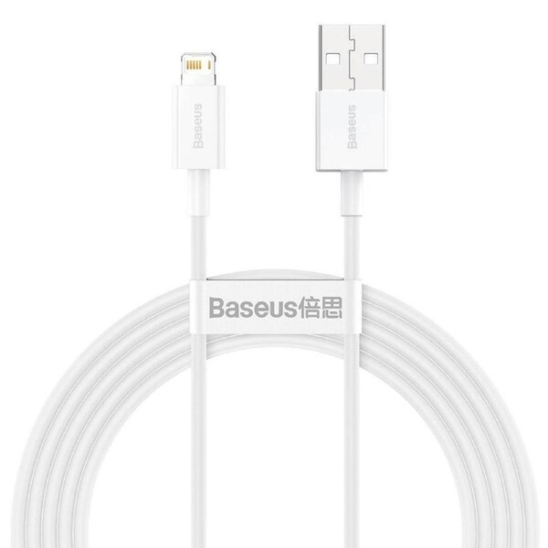 Baseus Superior Series 2.4A USB-A to Lightning Data Cable 2Meter - White