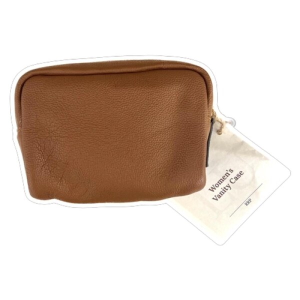 Leather United Vanity Bag - Tan/Brown (Genuine Leather)