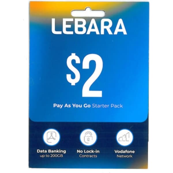 LEBARA $2 Australia sim card PAYG Prepaid SIM Starter