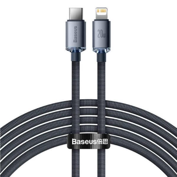 Baseus Crystal Shine Series Fast Charging Data Cable USB-C to Lightning 20W 2M - Black