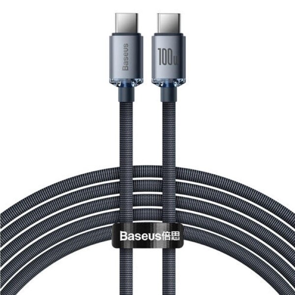 Baseus Crystal Shine Series Fast Charging Data Cable USB-C to USB-C 100W 2M - Black