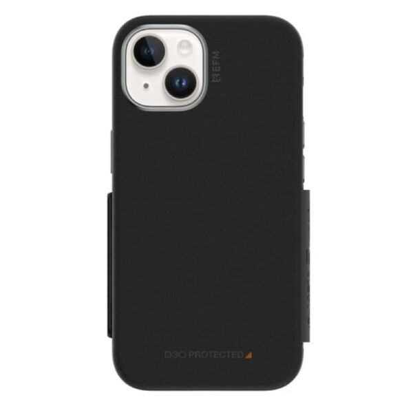 EFM Monaco Case Armour with ELeather and D3O 5G Signal Plus Technology For iPhone 14 Plus (6.7") - Black / Space Grey