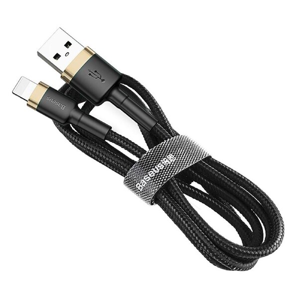 Baseus Cafule Fast Charge USB-A Data Charging Cable for iPhone 2M - Black/Gold