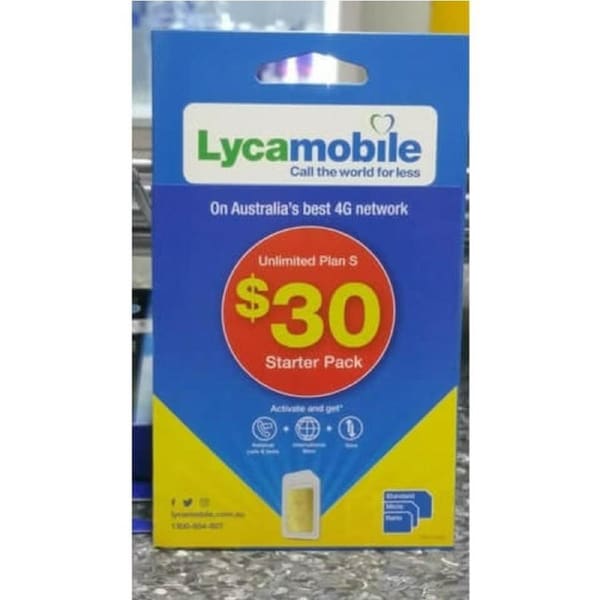 LycaMobile Unlimited Plan $30 Starter Pack