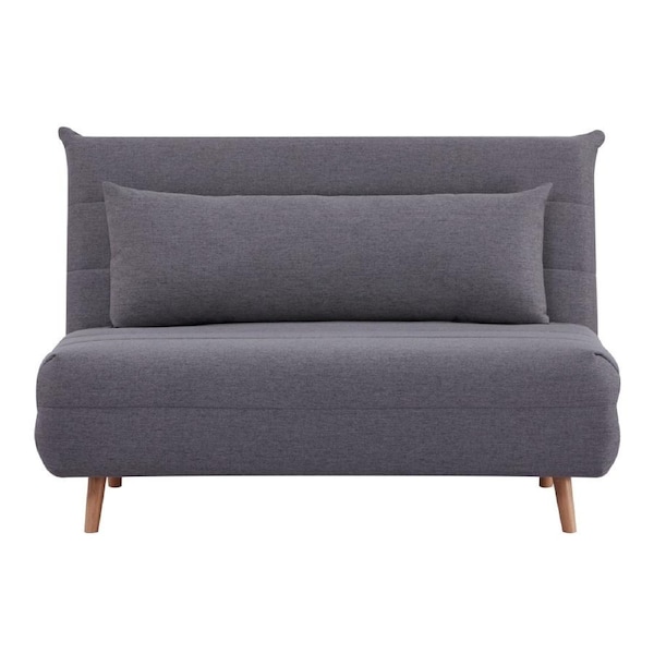 Audrey 2 Seater Sofa Futon Bed Love Seat Fabric Lounge Couch - Graphite