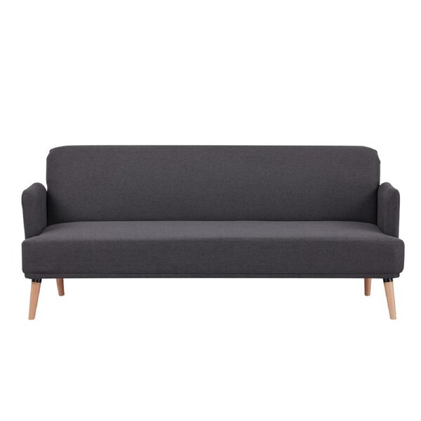 Merlin 3 Seater Sofa Futon Bed Fabric Lounge Couch - Charcoal