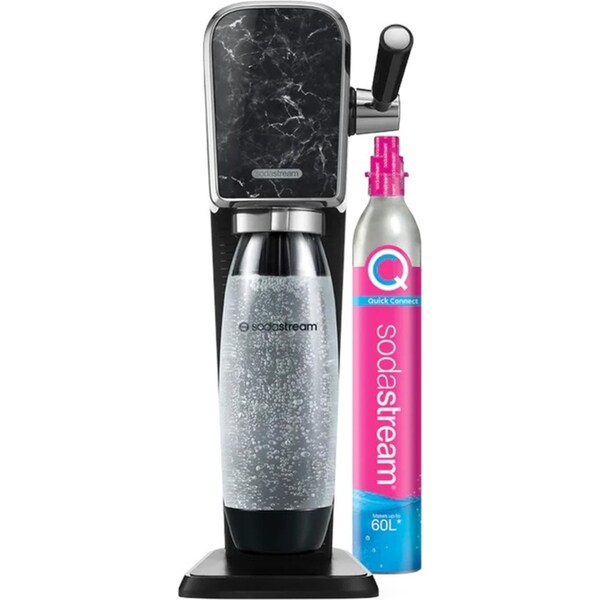 SodaStream Art Sparkling Water Maker w/60L Gas Cylinder & 1L Bottle Marble