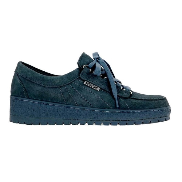 Mephisto W US7.5/EU37.5 Lady Velour Leather Women's Comfort Lace Up Shoe Blue