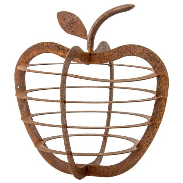 Willow & Silk Rustic Metal Table Decor Apple Ornament 30cm