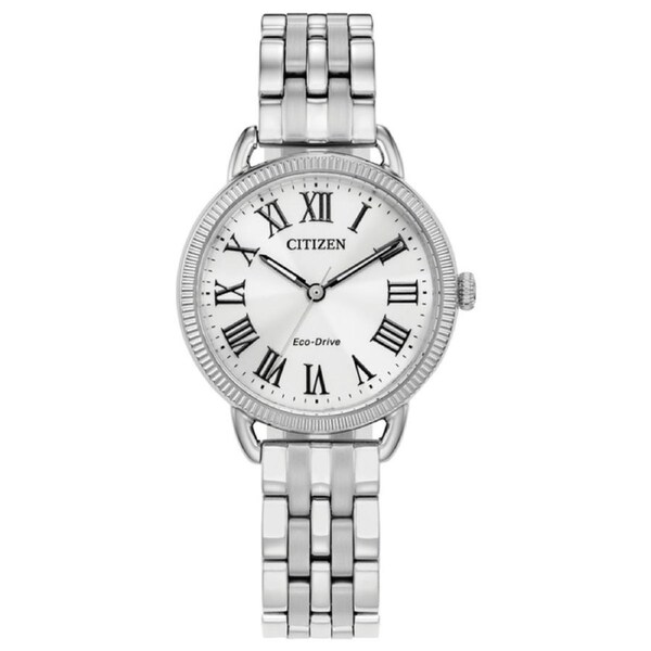 Citizen Eco-Drive Silver Dial Stainless Steel Dress Women's Watch (EM1050-56A)