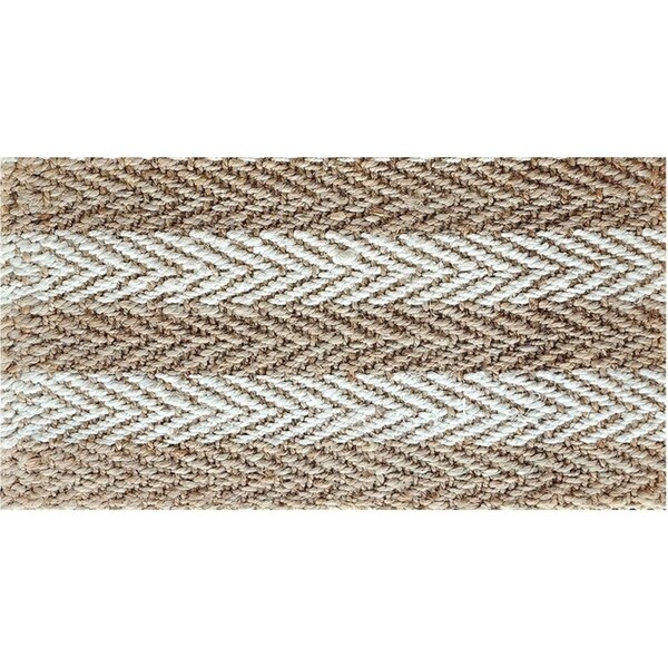 Solemate Jute 2 Tone Stripes 50x80cm Stylish Outdoor Entrance Doormat