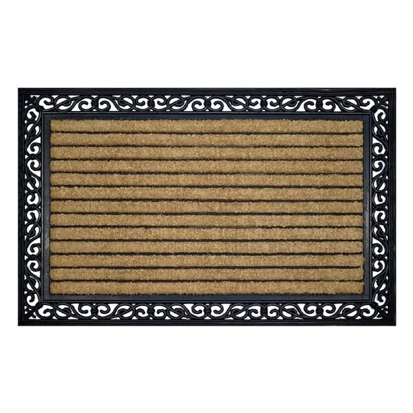 Solemate Rubber Coir Ribbed Large 120x76cm Functional Outdoor Front Doormat