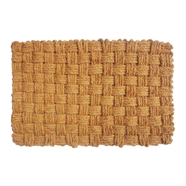 Solemate Coir Rope Basket Weave 60x90cm Stylish Outdoor Entrance Doormat