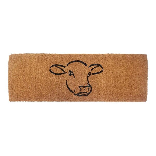 Solemate Premium Cow Face Mat 39x119cm Biodegradable Coconut Natural & Black