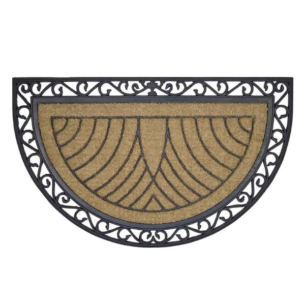 Solemate Coir Half Moon 76x120cm Stylish/Durable Outdoor Front Doormat
