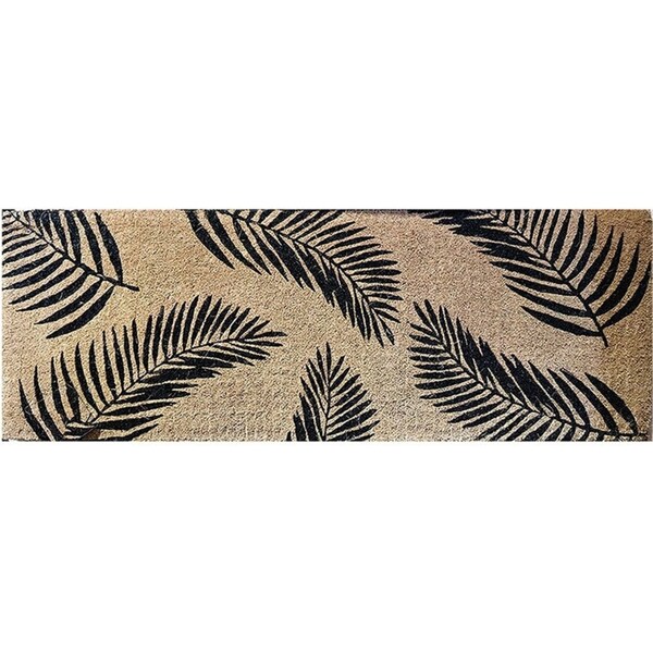 Solemate Premium Fern Blk Mat Biodegradable 39x119cm Coconut Natural & Black