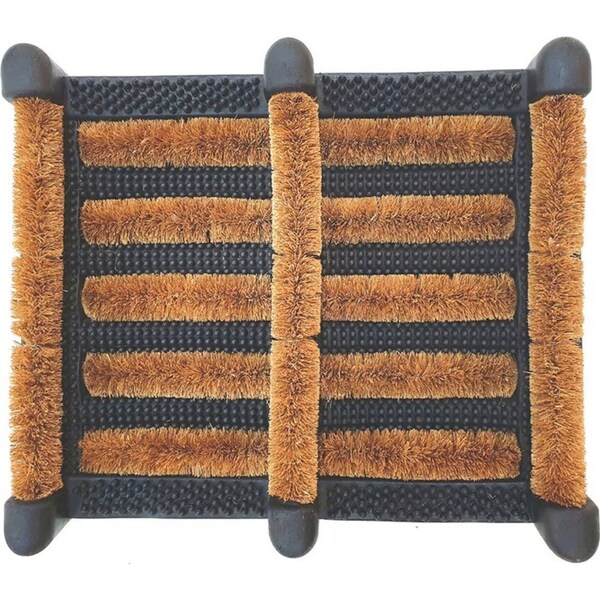 Solemate Rubber Coir Boot Scraper 30x34cm Functional Outdoor Front Doormat