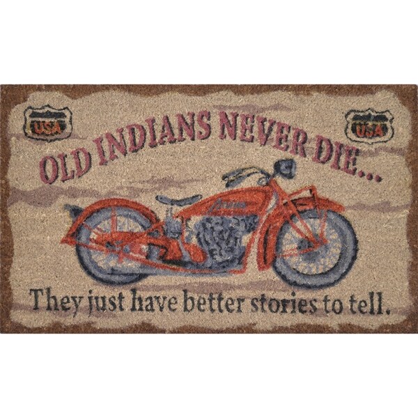 Solemate PVC Backed Coir Old Indian 45x75cm Slim Outdoor Stylish Doormat