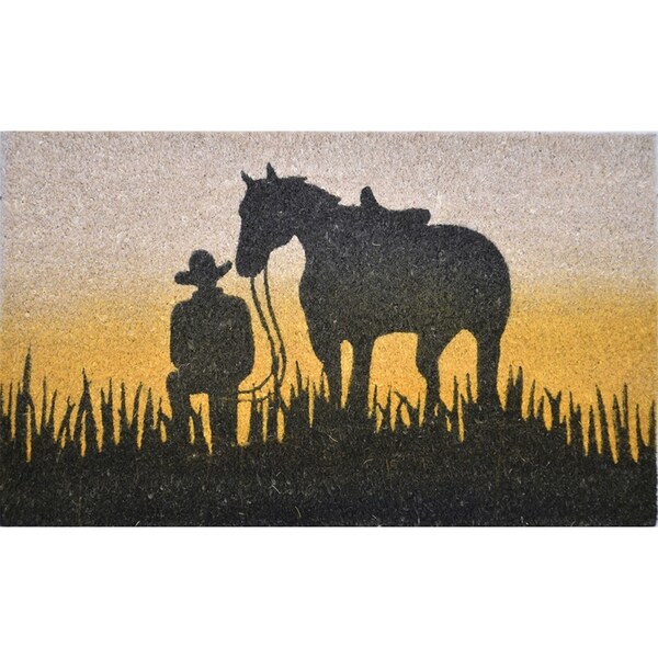 Solemate PVC Horse Silhouette Doormat 45x75cm Country Eco Friendly MultiColoured