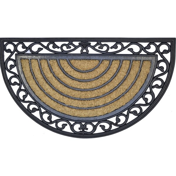 Solemate Coir Half Moon 45x75cm Stylish/Durable Outdoor Front Doormat