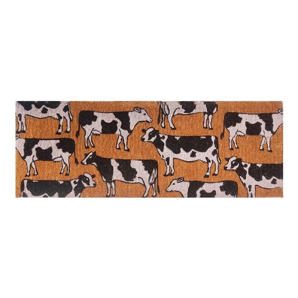 Solemate Premium Dairy Cows Biodegradable Fair Trade Mat 39x119cm Black & White