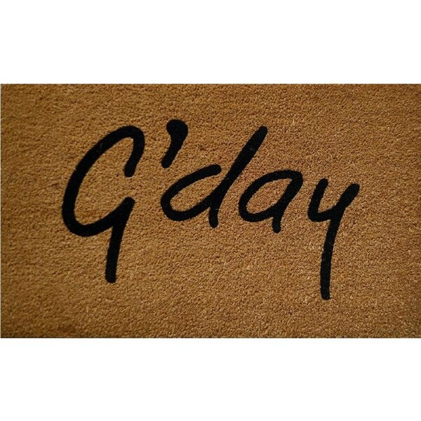 Solemate PVC Backed Coir G'day 45x75cm Slimline Outdoor Stylish Doormat