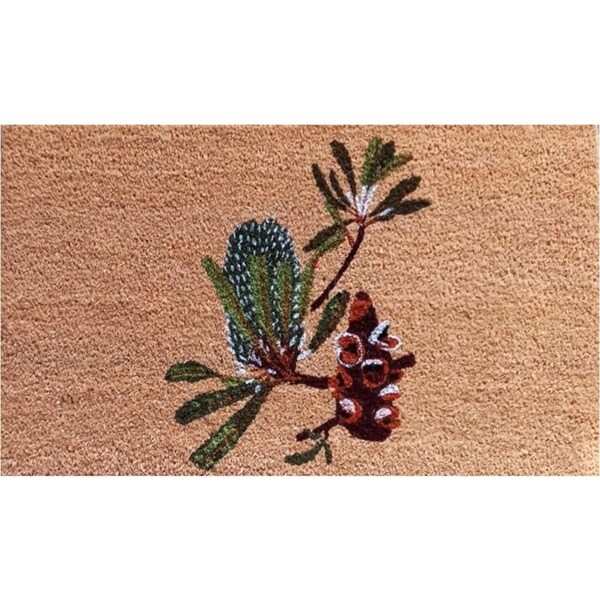 Solemate PVC Backed Coir Banksia 45x75cm Slimline Outdoor Stylish Doormat