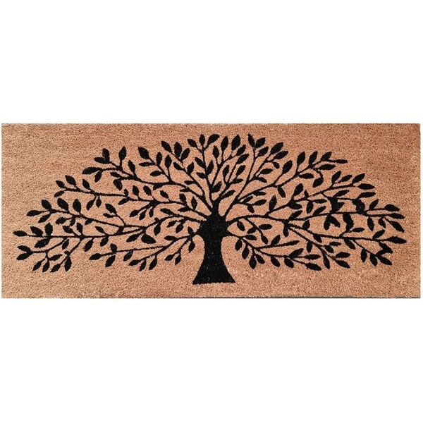 Solemate PVC Backed CoirTree of Life 45x110cm Slim Outdoor Stylish Doormat