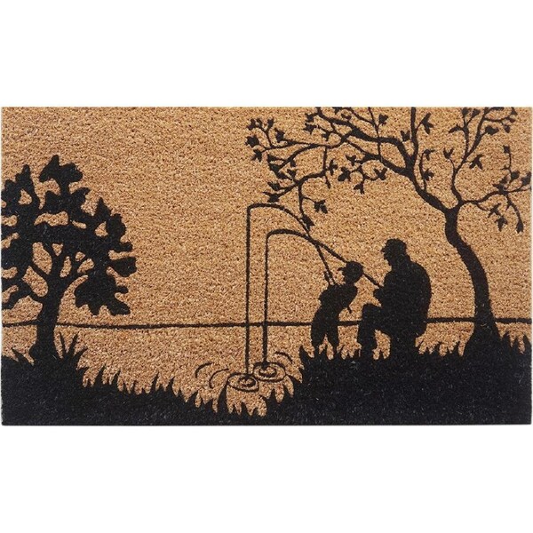 Solemate PVC Backed Coir Fishermen 45x75cm Slim Outdoor Stylish Doormat